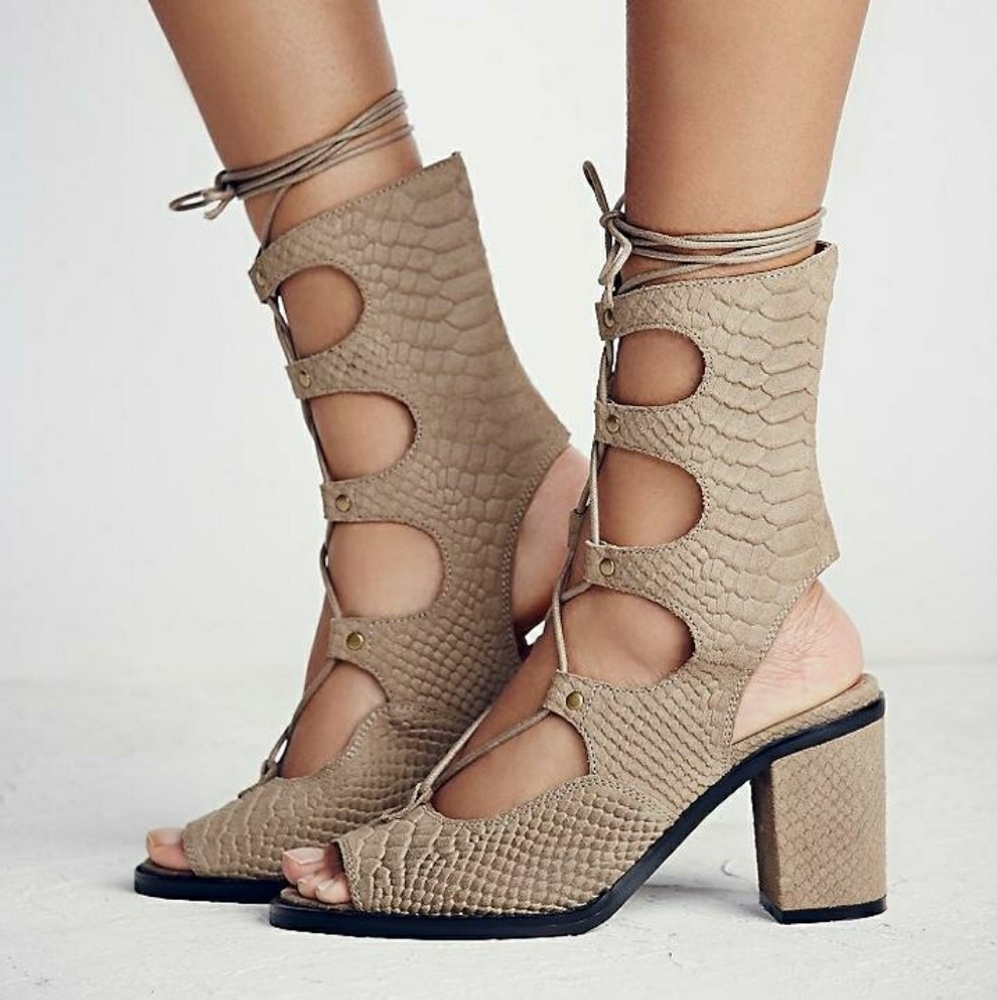 Jeffrey Campbell nude lace up sandals-NWT